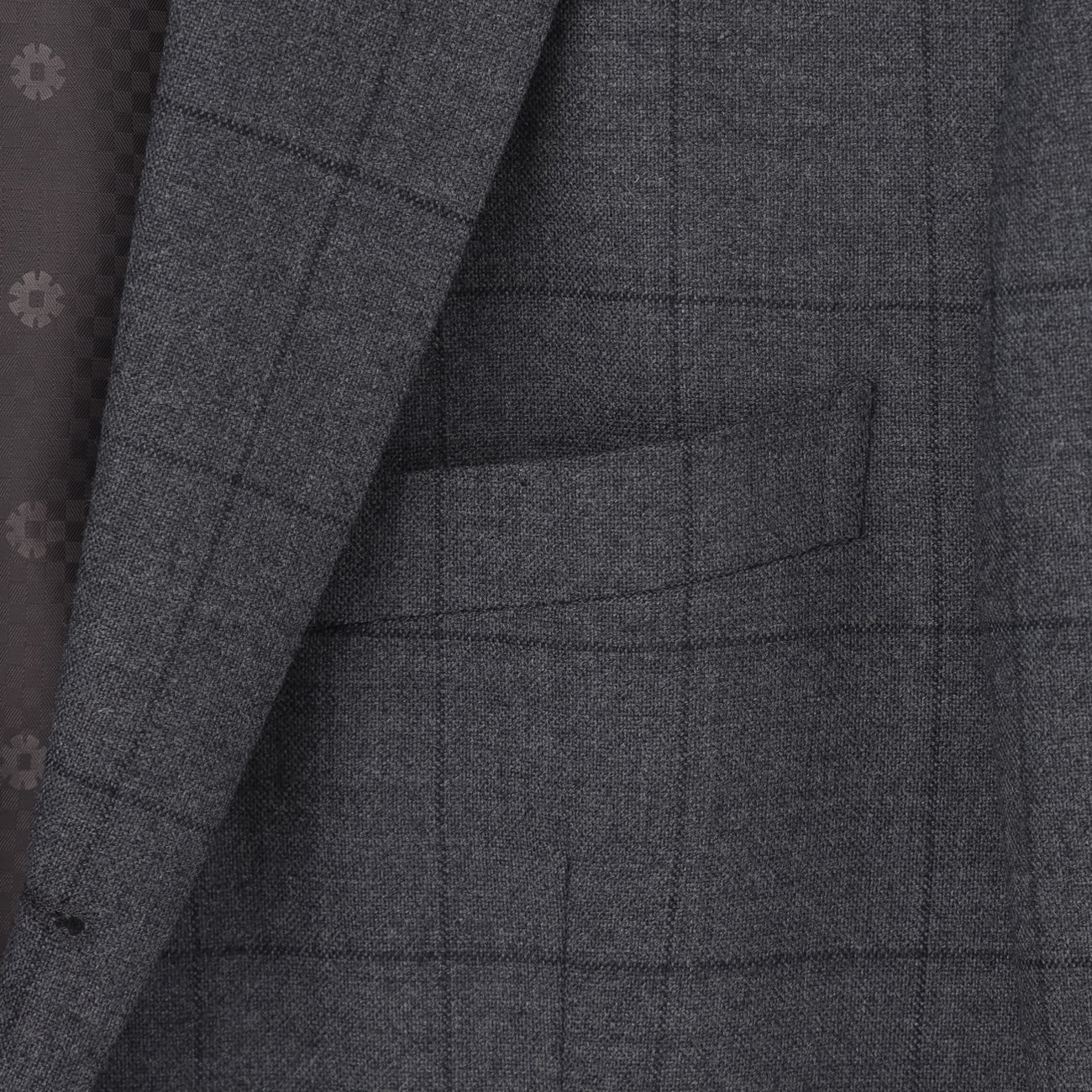 Windowpane Milled Wool Matching外套 - Medium灰
