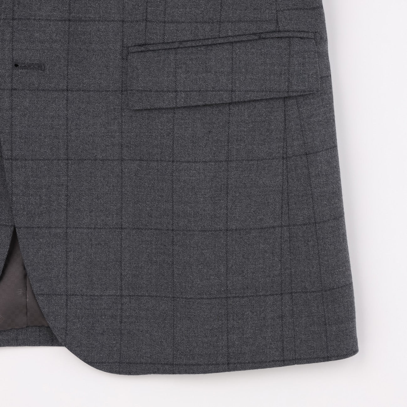 Windowpane Milled Wool Matching外套 -灰