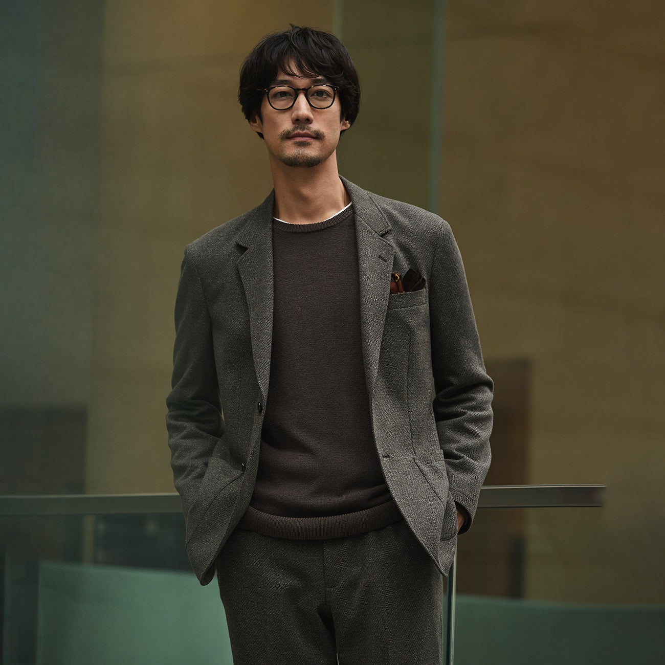 Japanese Fabric THE THIRD SUITS Twill Jacket - Beige_16