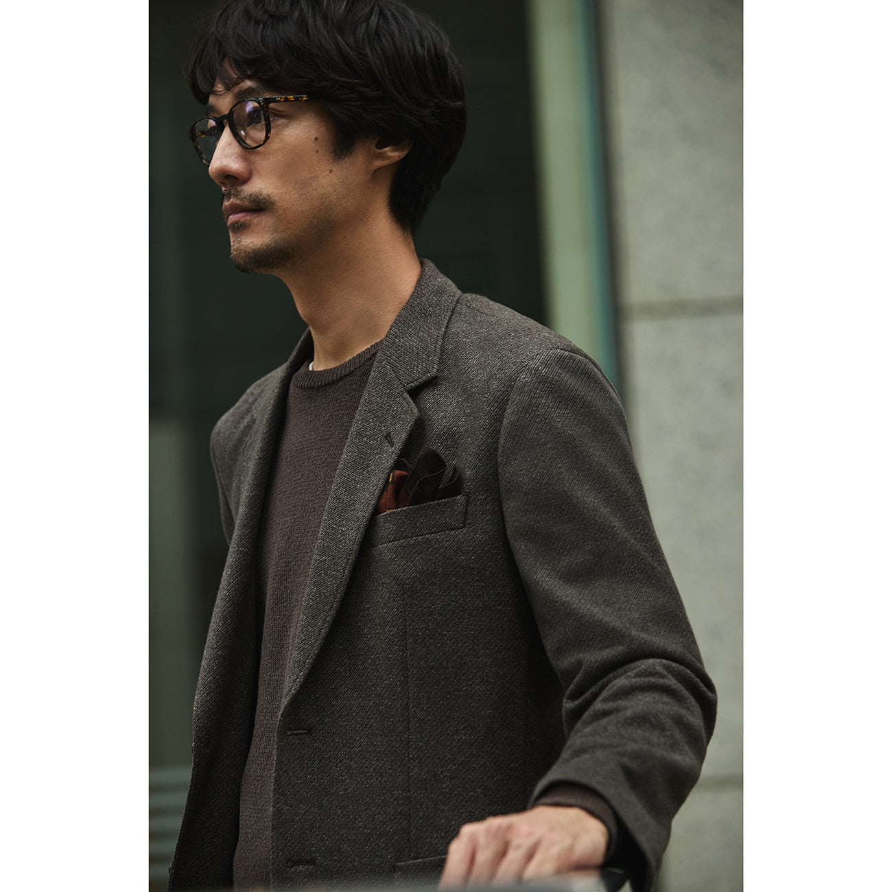 Japanese Fabric THE THIRD SUITS Twill Jacket - Beige_18