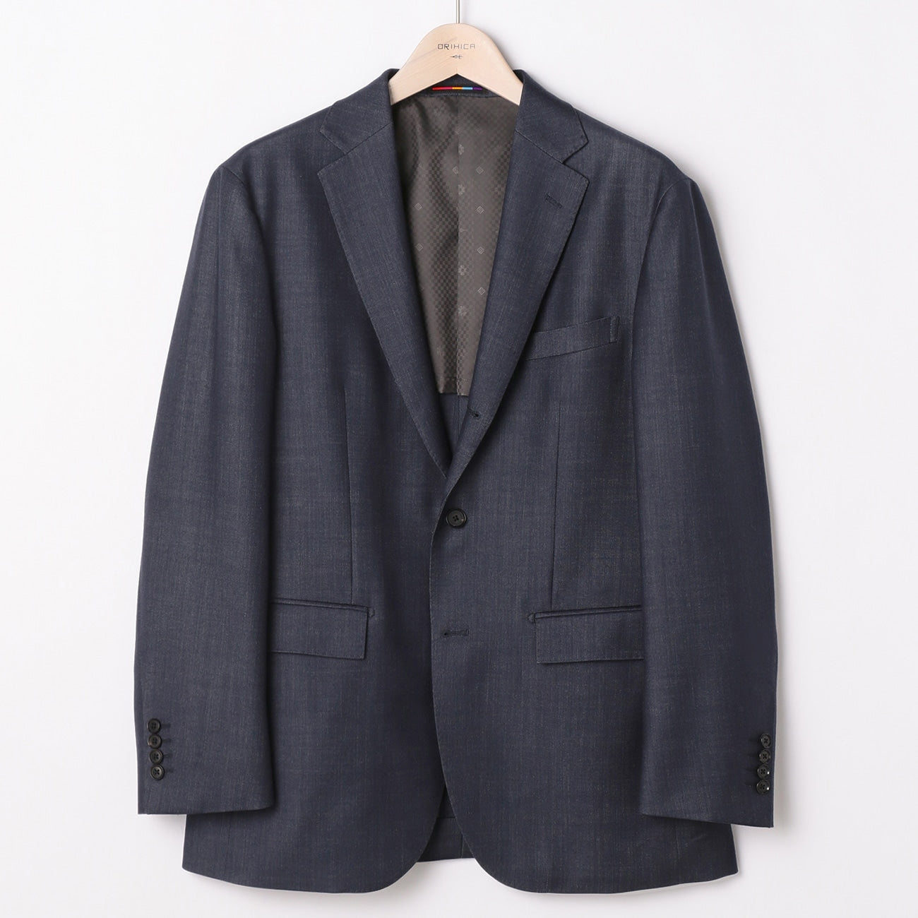 LUXE Line Denim-like Wool Jacket - Navy_20