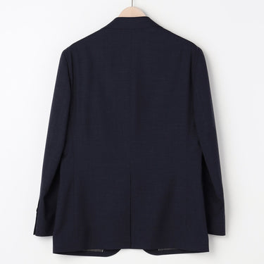 Wool Blend Plain Jacket - Navy_27