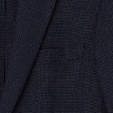 Wool Blend Plain Jacket - Navy_28