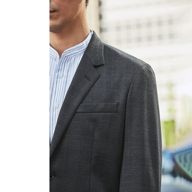 THE THIRD SUITS Glen Plaid Jacket - Charcoal Gray_21