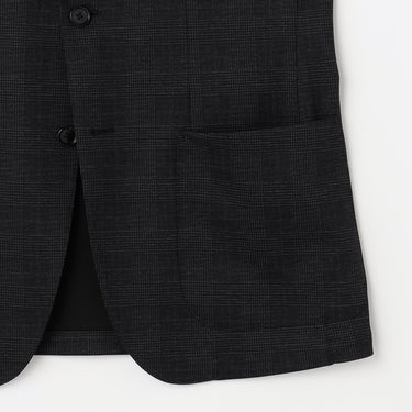 THE THIRD SUITS Glen Plaid Jacket - Charcoal Gray_26