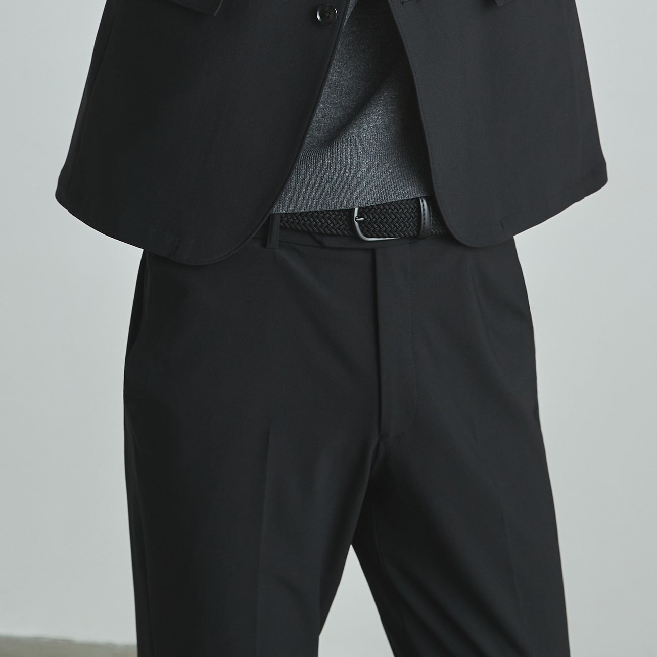 Japanese Fabric THE THIRD SUITS BIZSPO Pants - Black_12