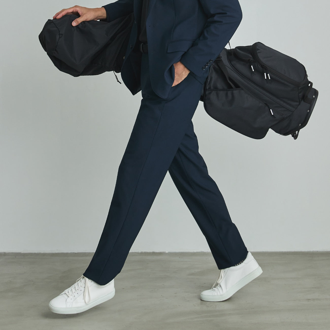 Japanese Fabric THE THIRD SUITS BIZSPO Pants - Navy_11