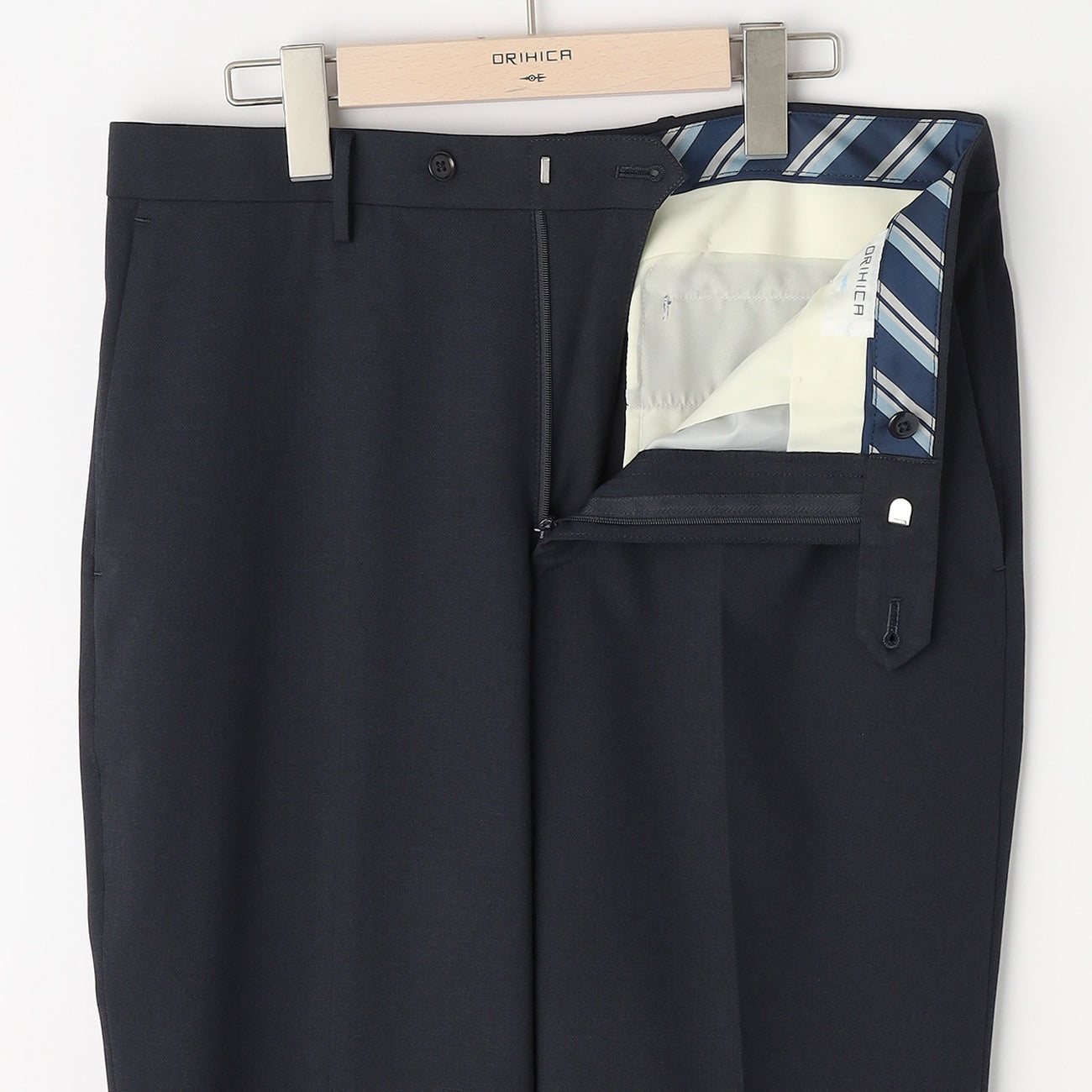 Washable Stretch Plain Pants - Navy_16