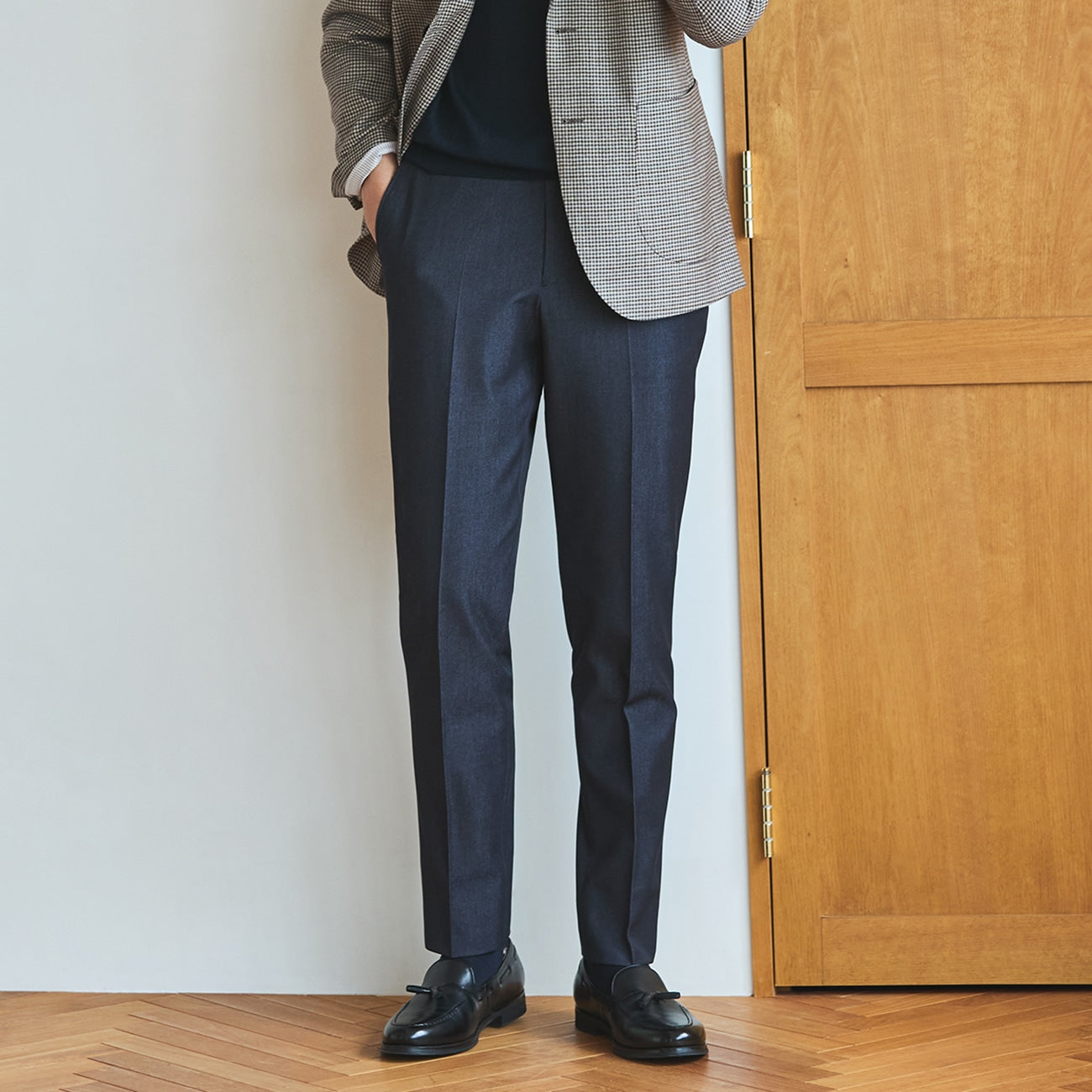 THE THIRD SUITS Denim-Like Pants - Navy_19