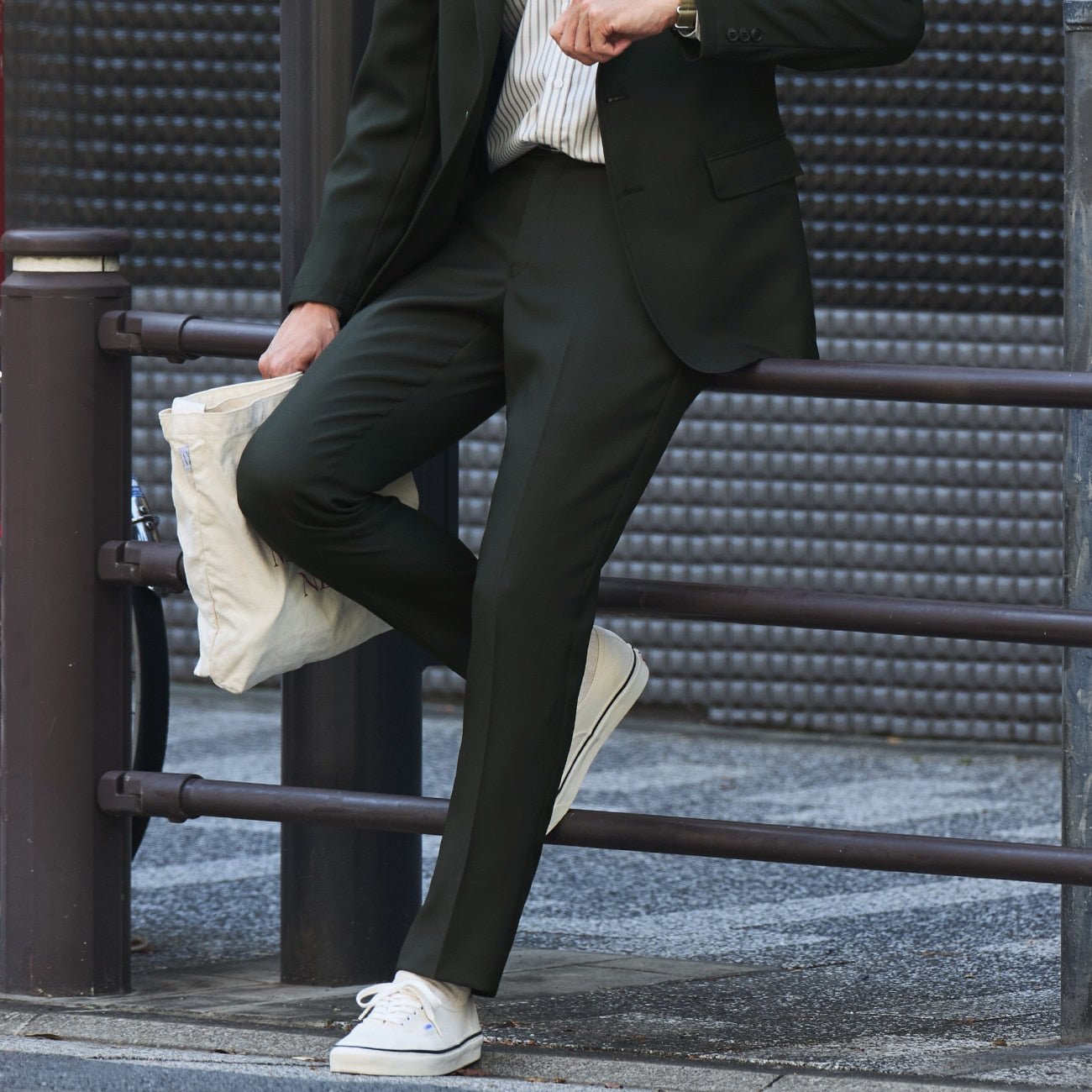 Washable Plain Pants - Khaki_11