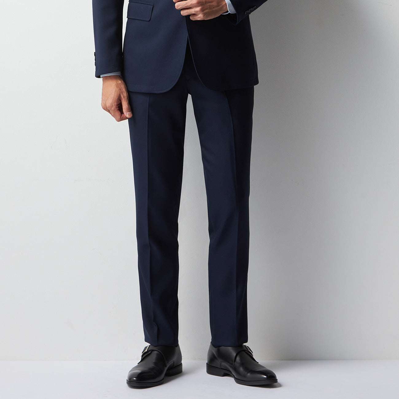 Washable Plain Pants - Navy_11