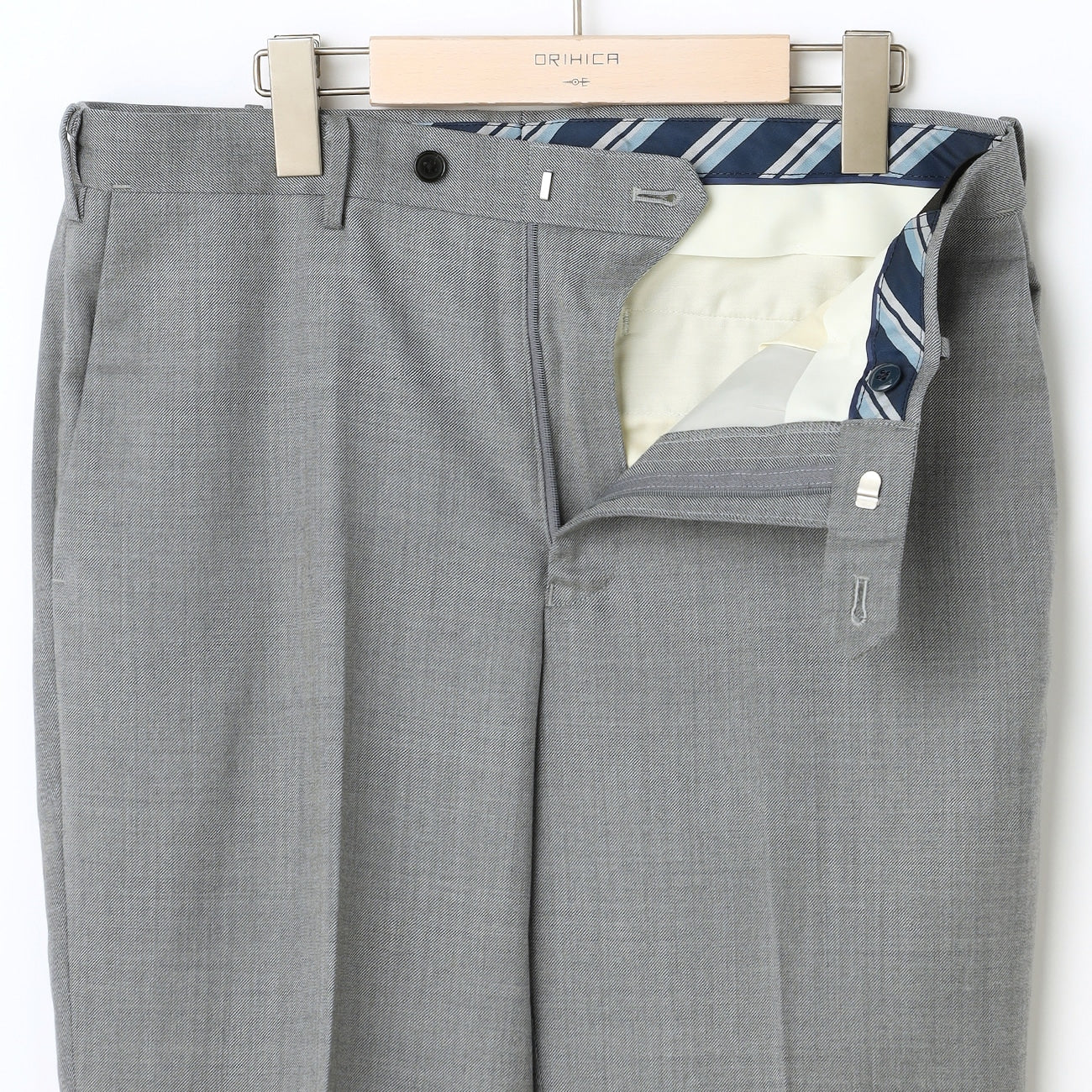 輕彈免燙舒適長褲 淺灰