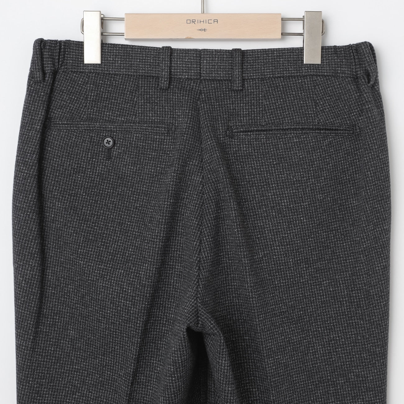 Japanese Fabric THE THIRD SUITS Houndstooth Pants - Charcoal Gray_13