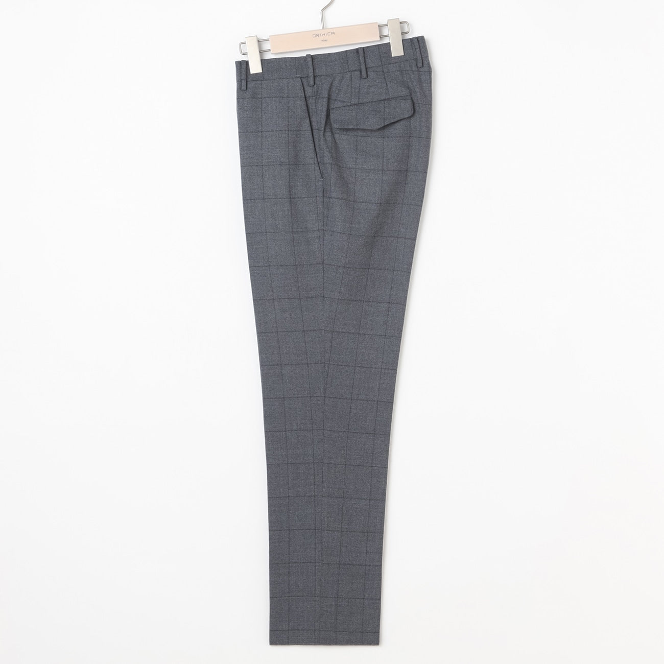 Windowpane Milled Wool Matching Pants - Medium Gray_22