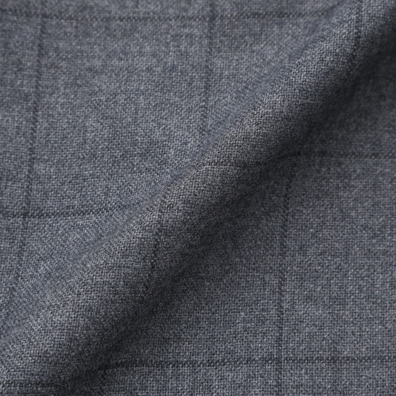 Windowpane Milled Wool Matching Pants - Medium灰