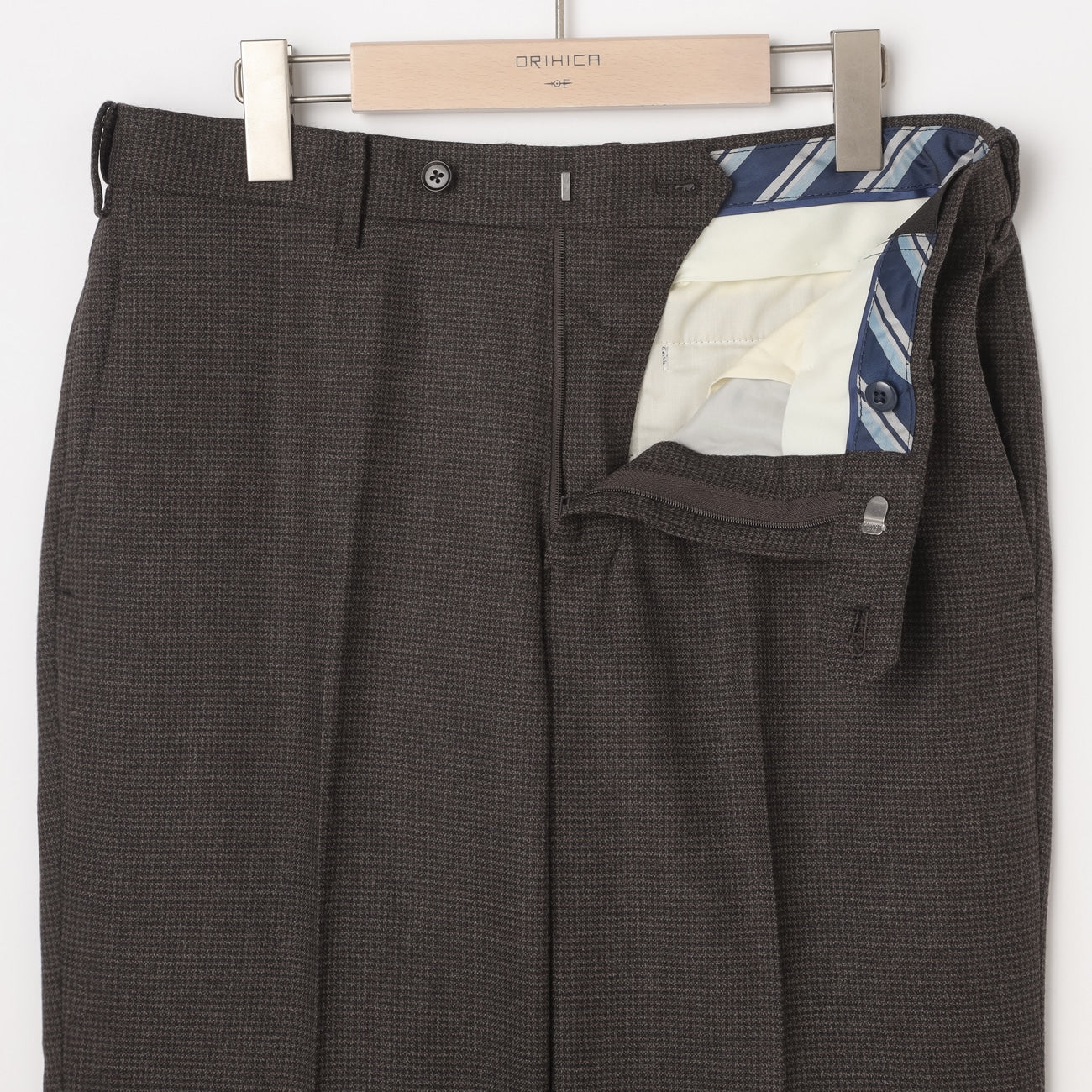 獵犬紋磨毛搭配褲子 - Brown_23