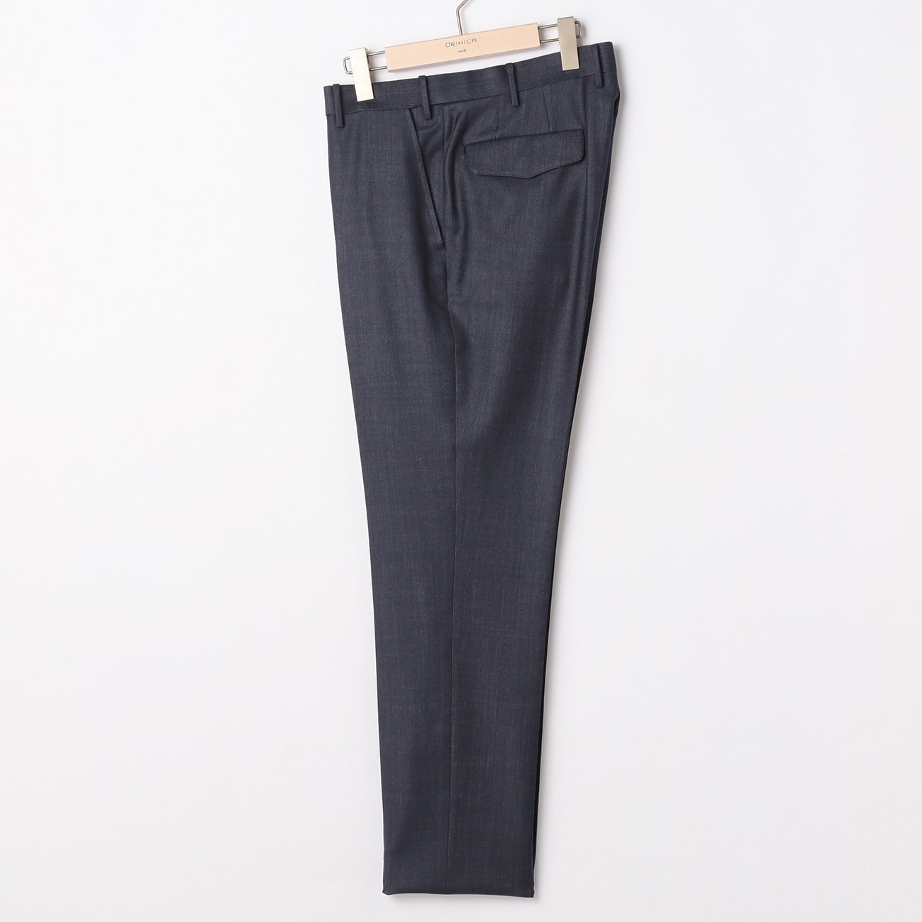 LUXE Line Denim-like Wool Pants - Navy_18