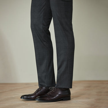 THE THIRD SUITS Glen Plaid Pants - Charcoal Gray_14