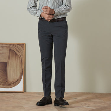 Non-iron Wool Blend Plain Pants - Medium Gray_15