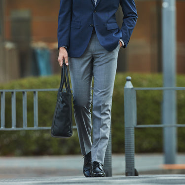 Non-iron Wool Blend Plain Pants - Light Gray_16