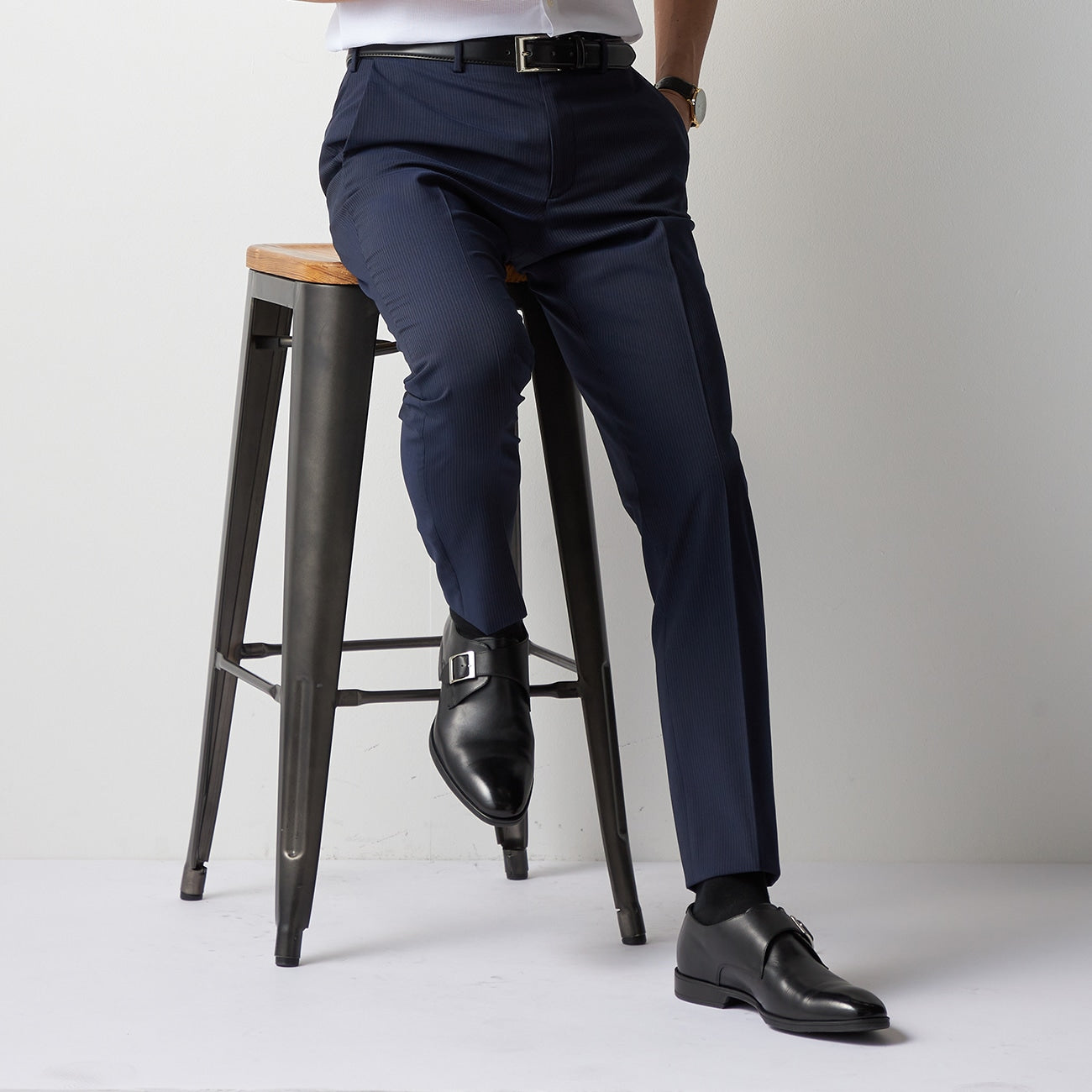 High Breathability Stripe Pants - Navy_13