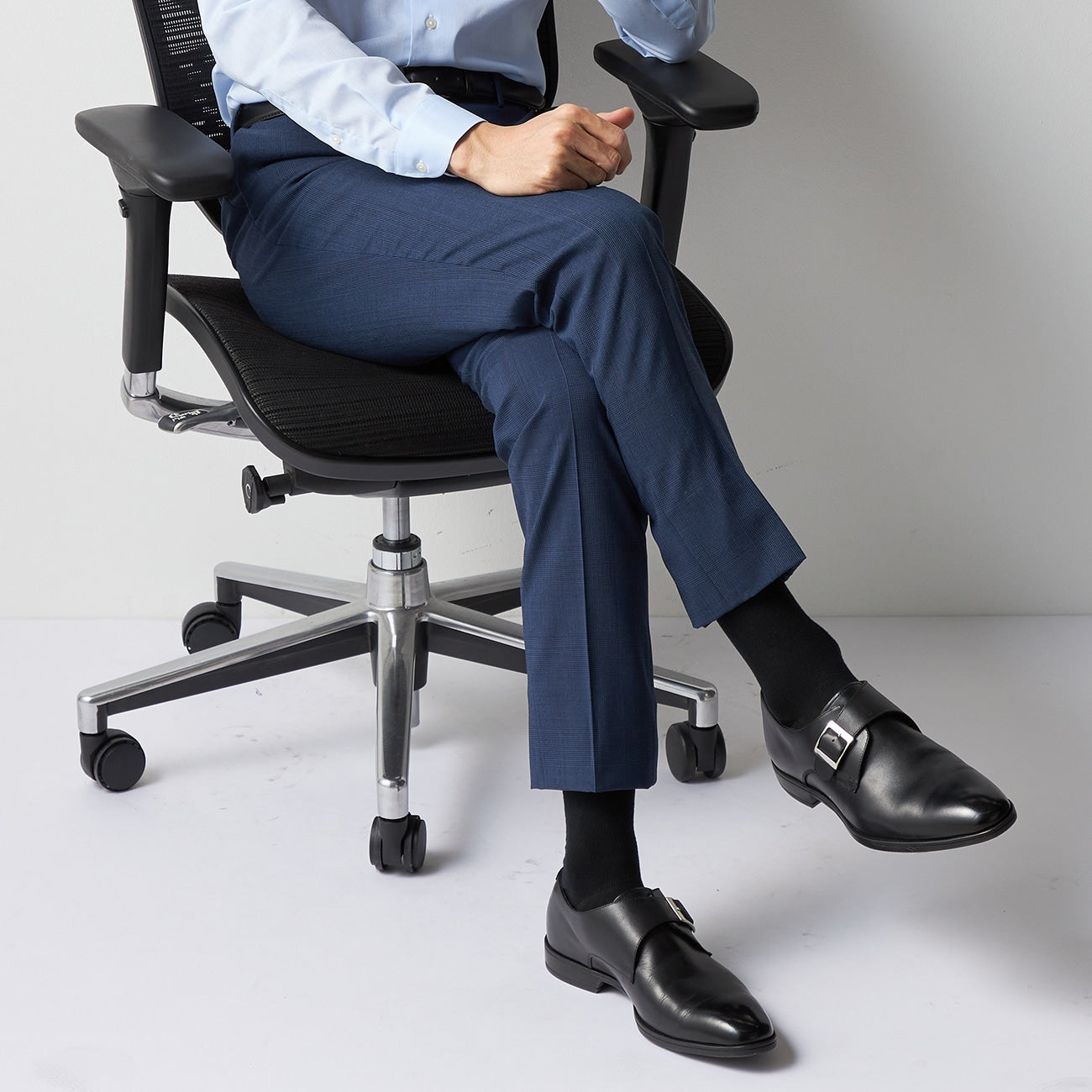 High Breathability Glen Plaid Pants - Navy_13