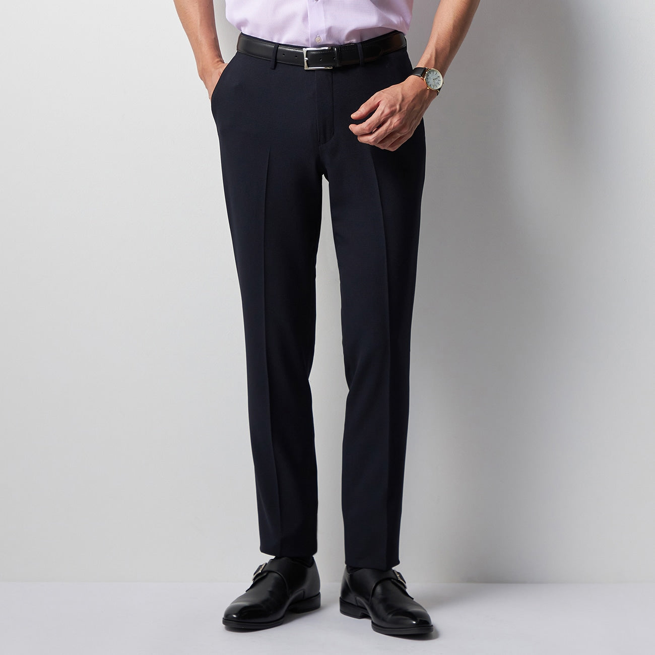 High Breathability Houndstooth Pants - Navy_15