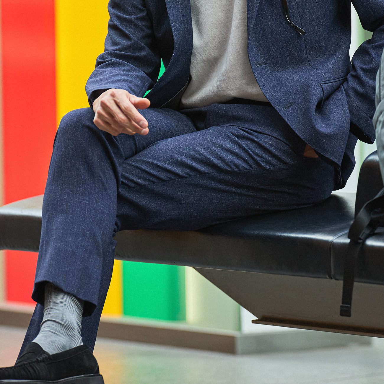 Super Cool High-breathability Denim-like Pants - Navy_13