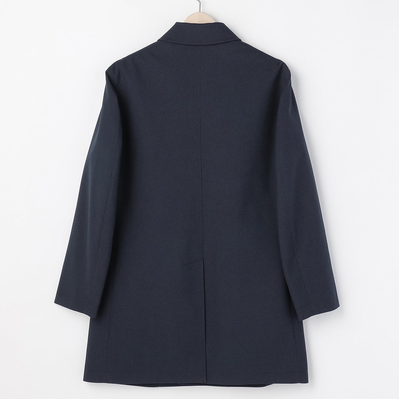 潑水牛仔布翻立領 外套 -深藍