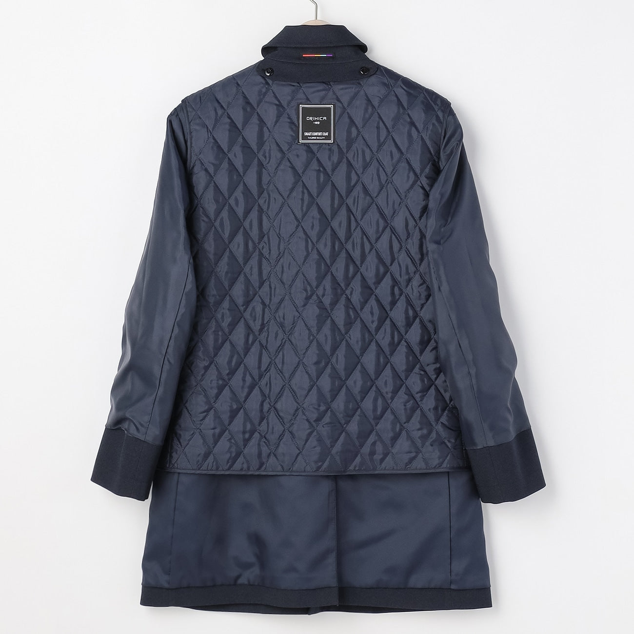 潑水牛仔布翻立領 外套 -深藍