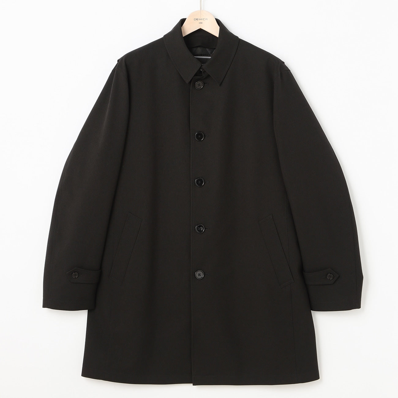 Water-Repellent Balmacaan Coat -  Black_15