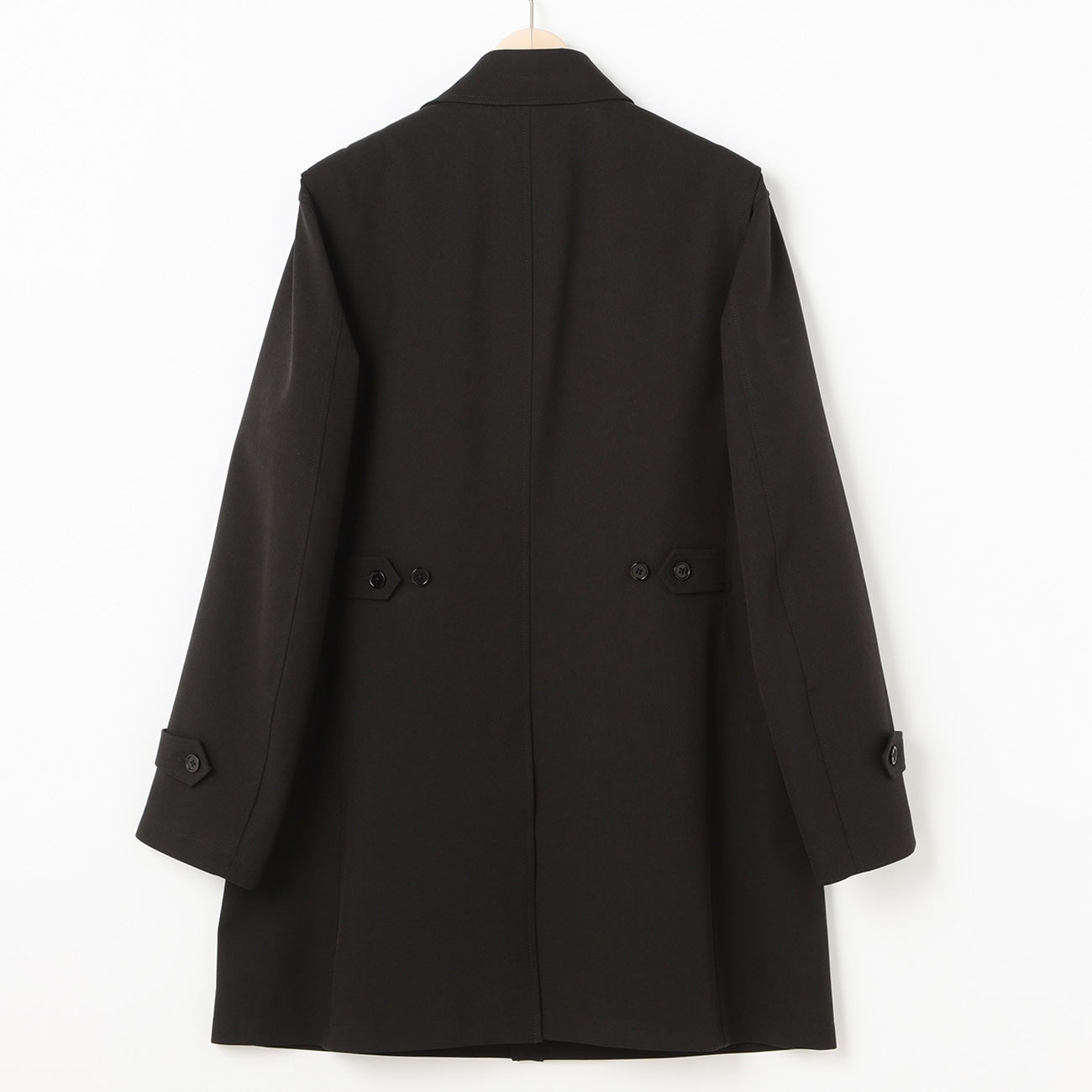 Water-Repellent Balmacaan Coat -  Black_16