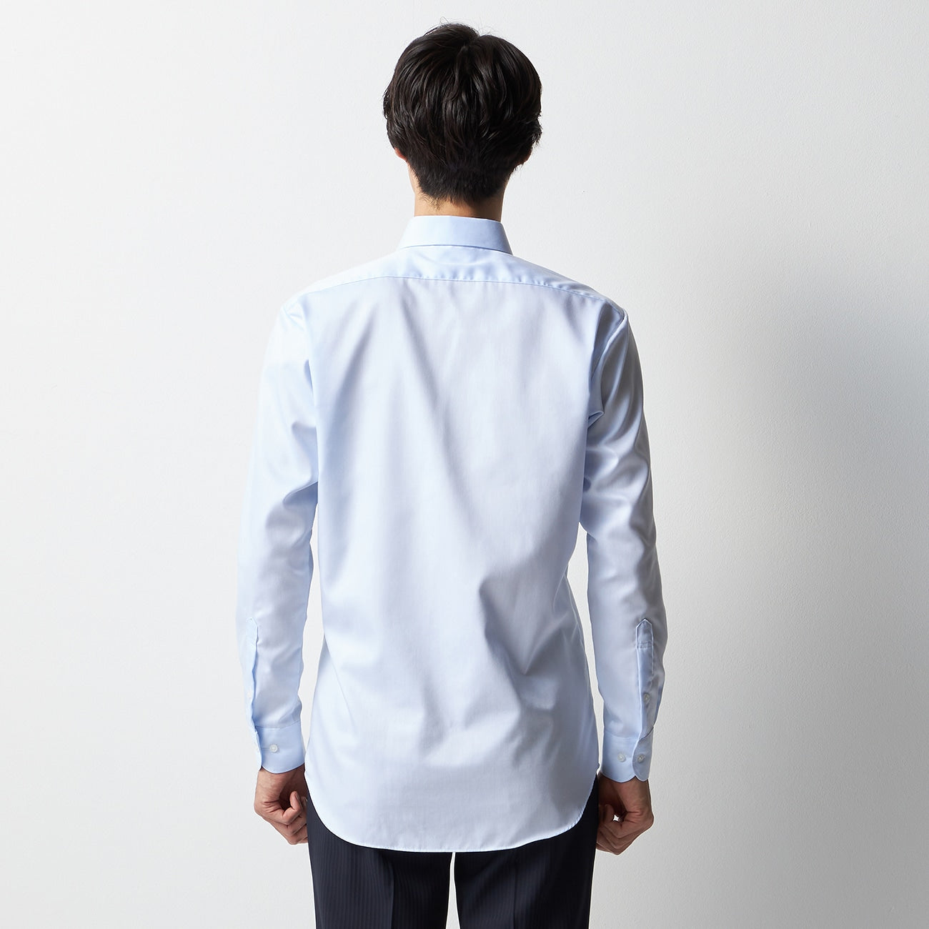 Super Non-iron Cotton Spread Collar Shirt - Blue_13