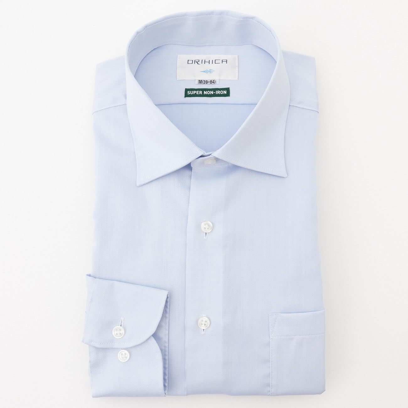 Super Non-iron Cotton Spread Collar Shirt - Blue_14