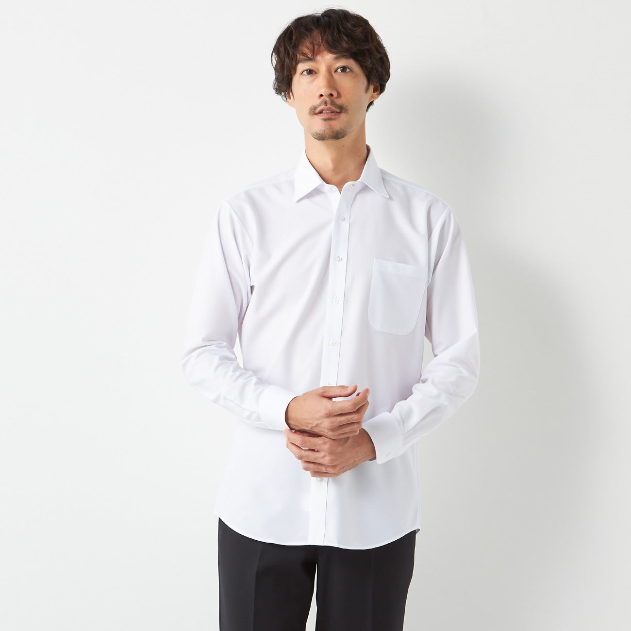 Super Non-Iron Stretch Spread Collar Shirt - White_19