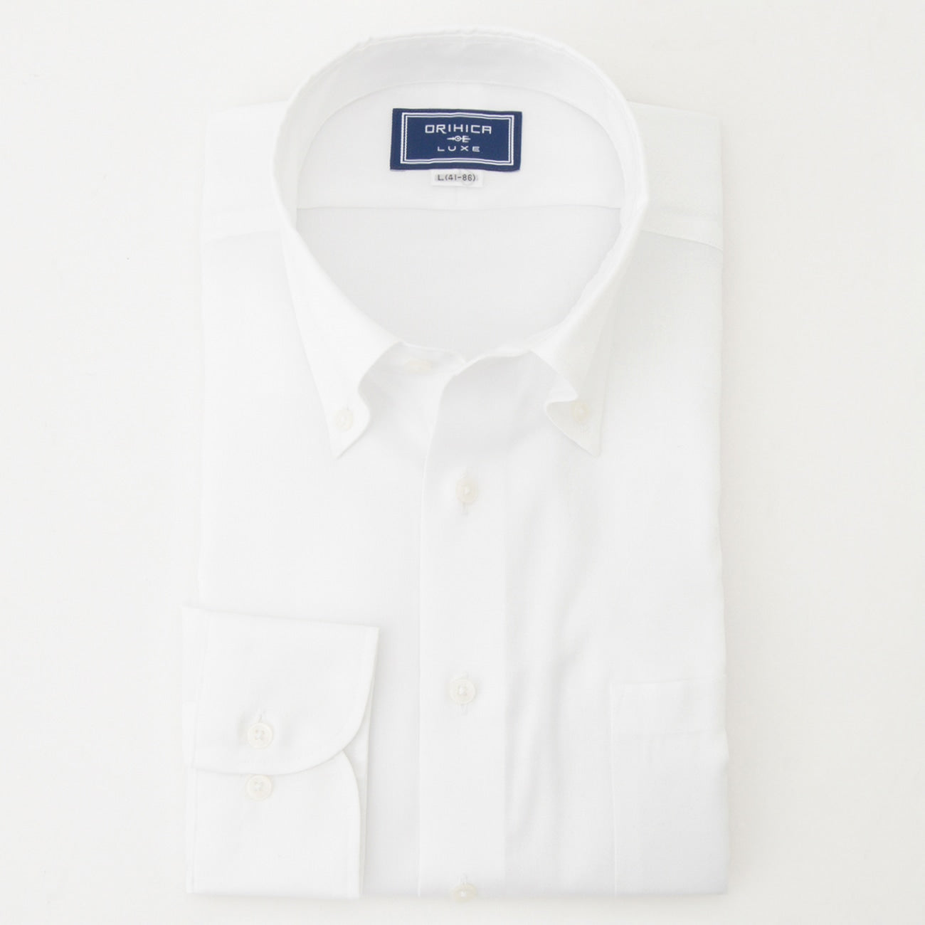 LUXE Line 純棉鈕扣領 領襯衫 - White_07