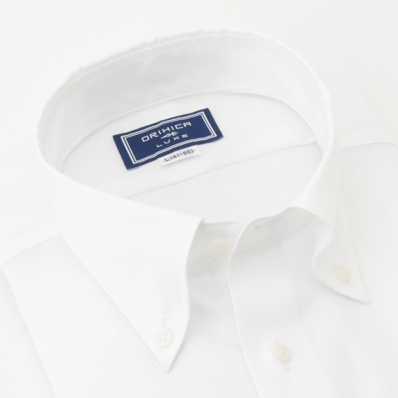 LUXE Line 純棉鈕扣領 領襯衫 - White_08