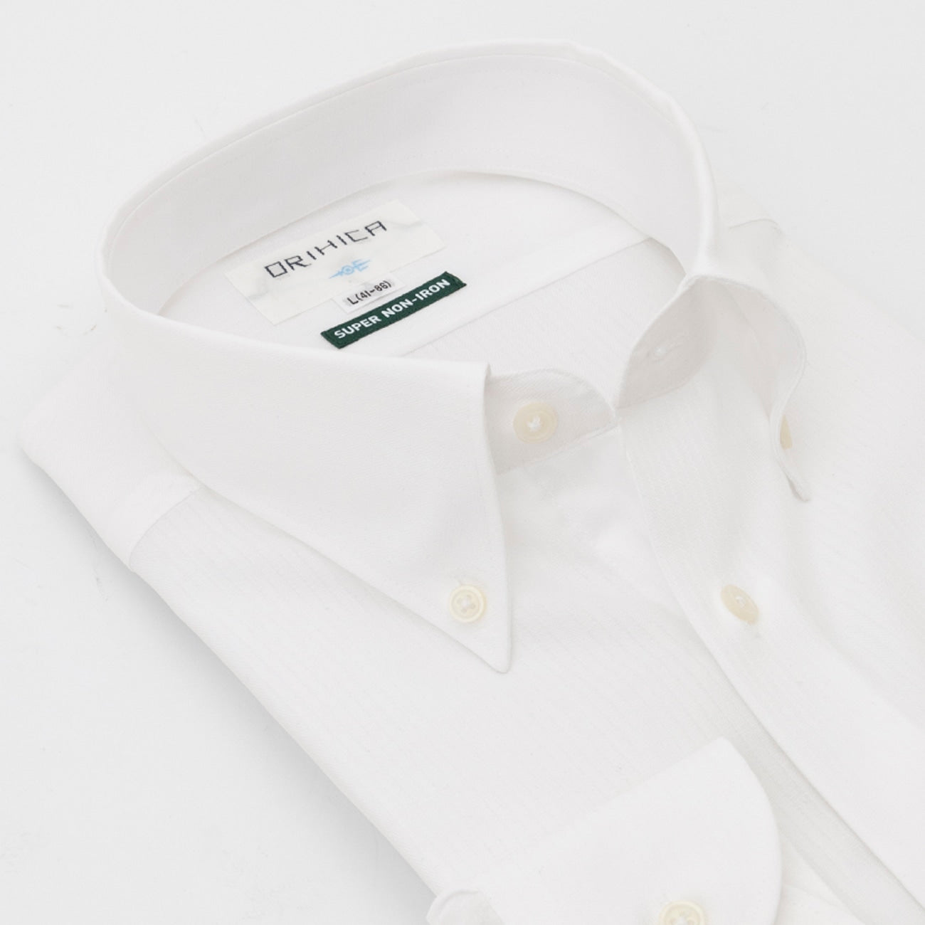 Super Non-Iron Cotton Button-Down Shadow Stripe Shirt - White_08