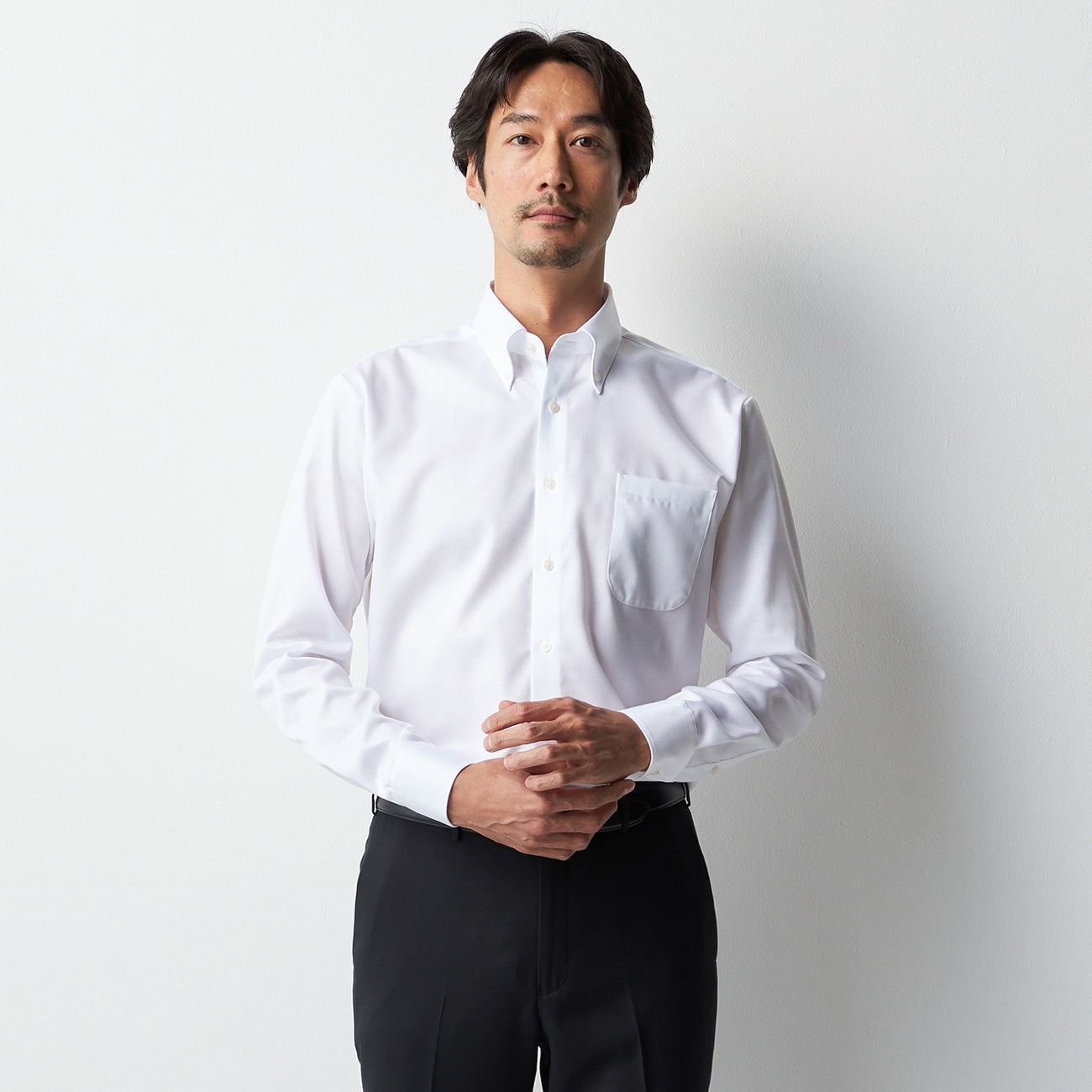 Super Non-Iron Cotton Button-Down Shirt - White_06