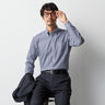 Super Non-Iron Cotton Button-Down Gingham Check Shirt - Navy_10