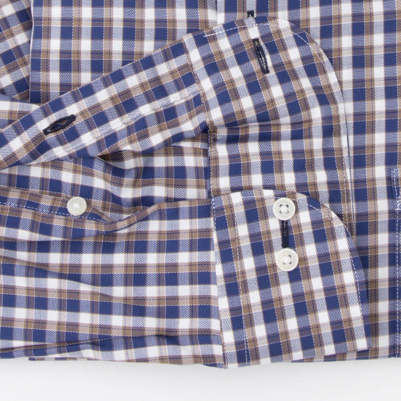 Super Non-Iron Cotton Button-Down Check Shirt - Brown_11