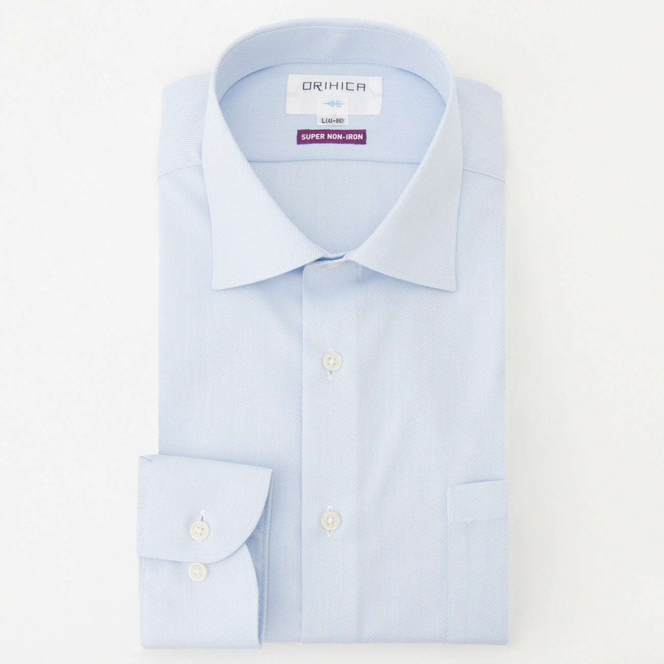 Super Non-Iron Spread Collar Twill Shirt - Blue_08