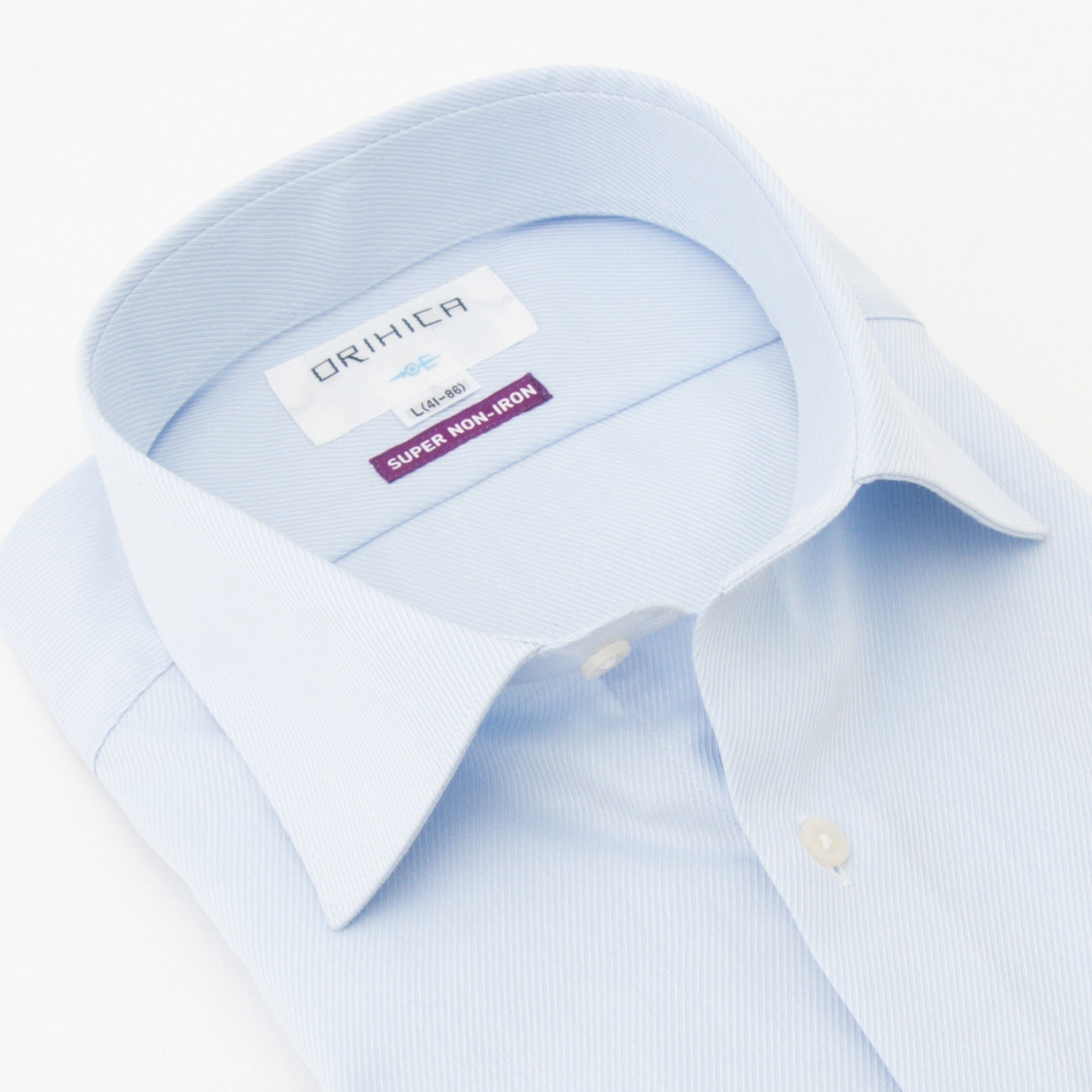 Super Non-Iron Spread Collar Twill Shirt - Blue_09