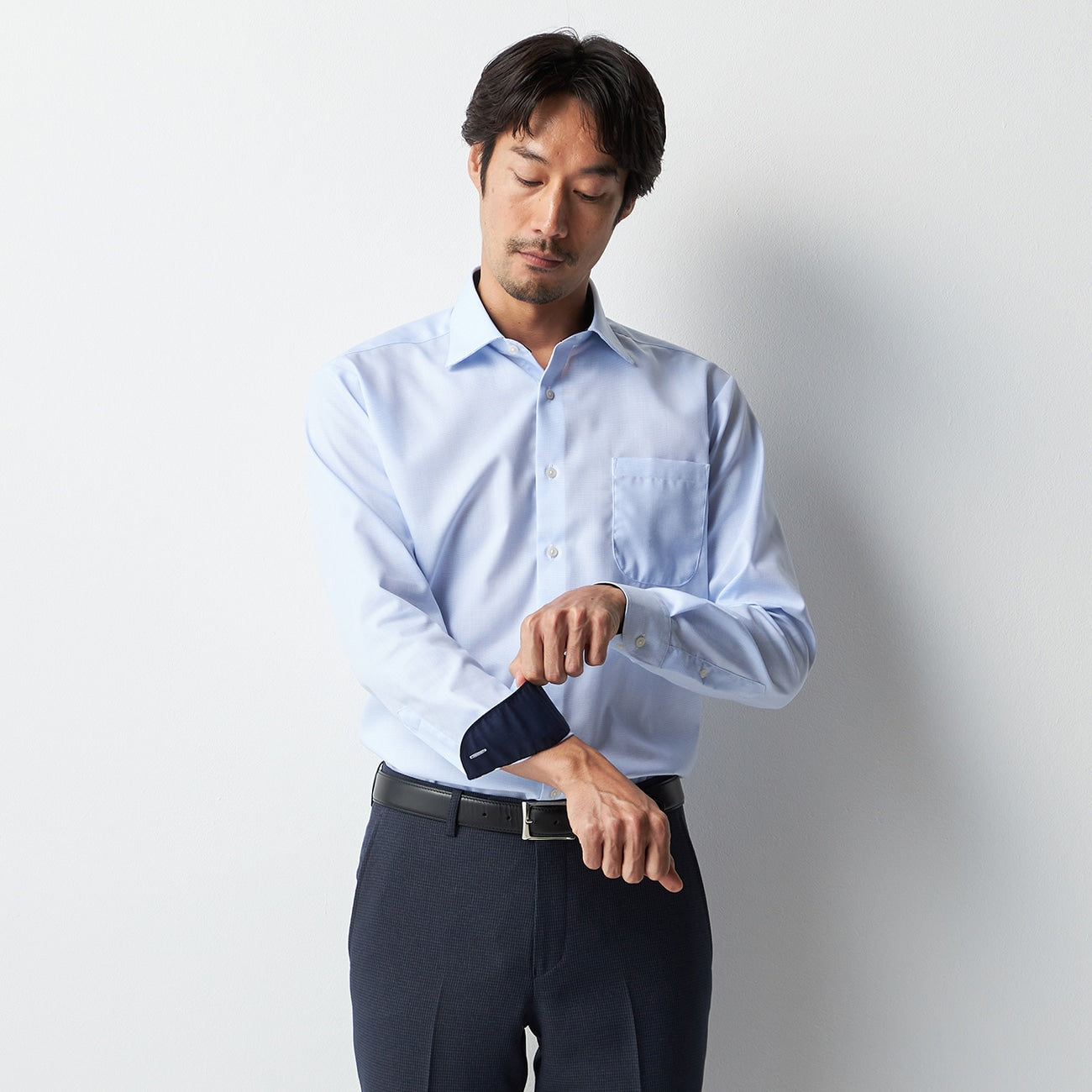 Super Non-Iron Spread Collar Shirt - Blue_07