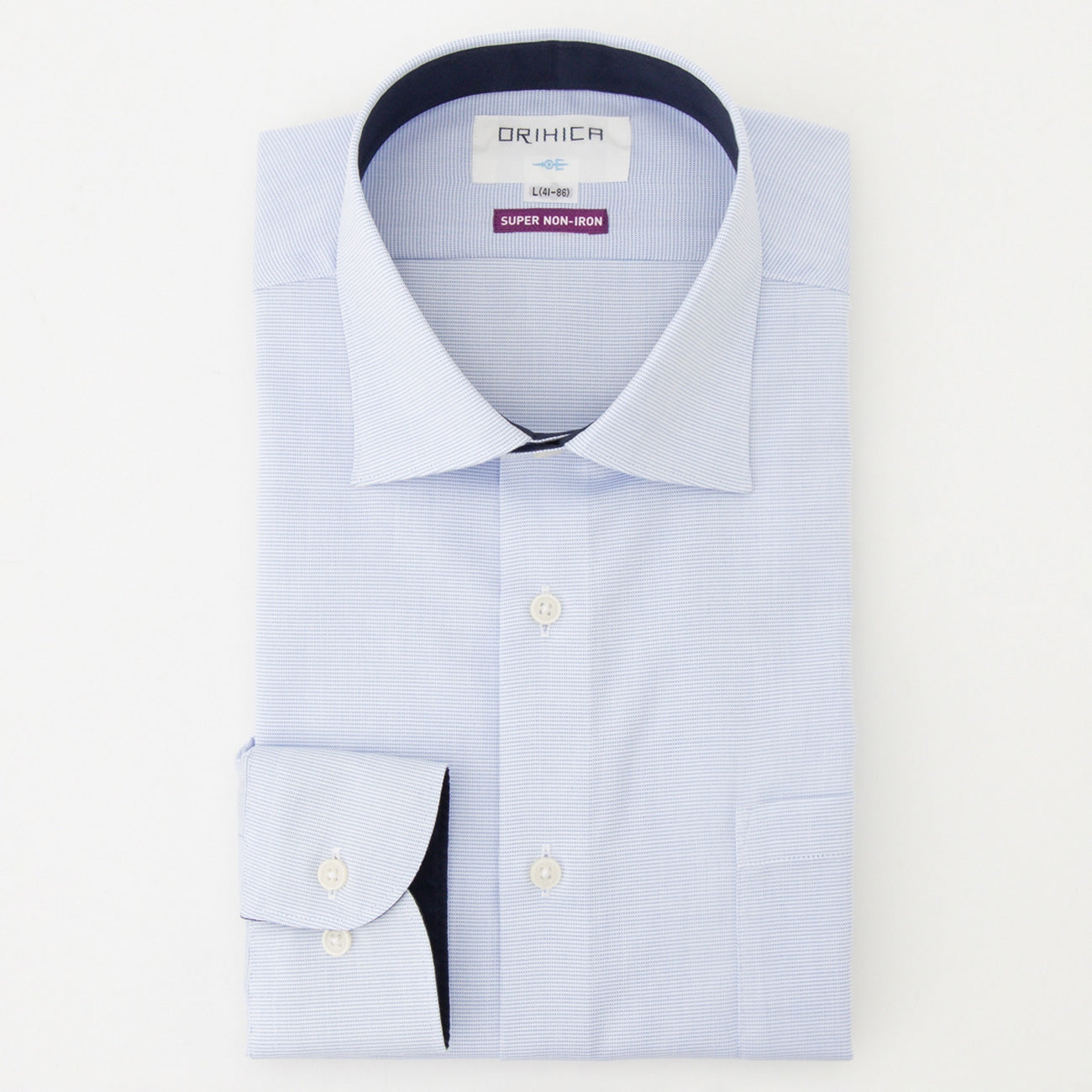 Super Non-Iron Spread Collar Shirt - Blue_09