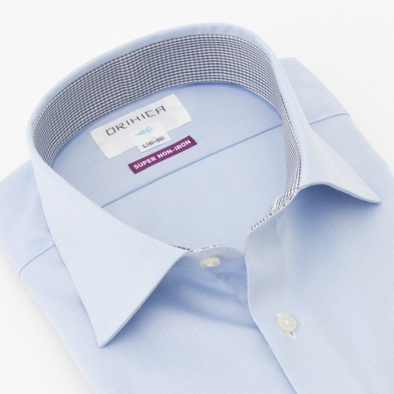 Super Non-Iron Spread Collar Shirt - Blue_11