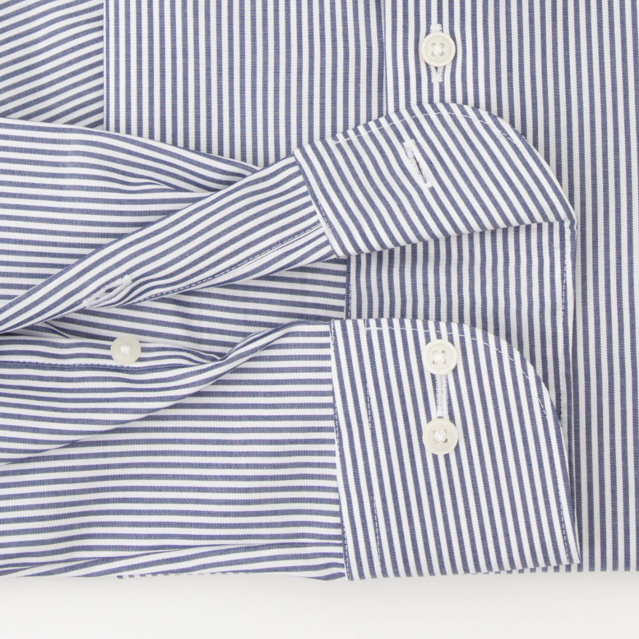 Super Non-Iron Cotton Spread Collar Stripe Shirt - Navy_11