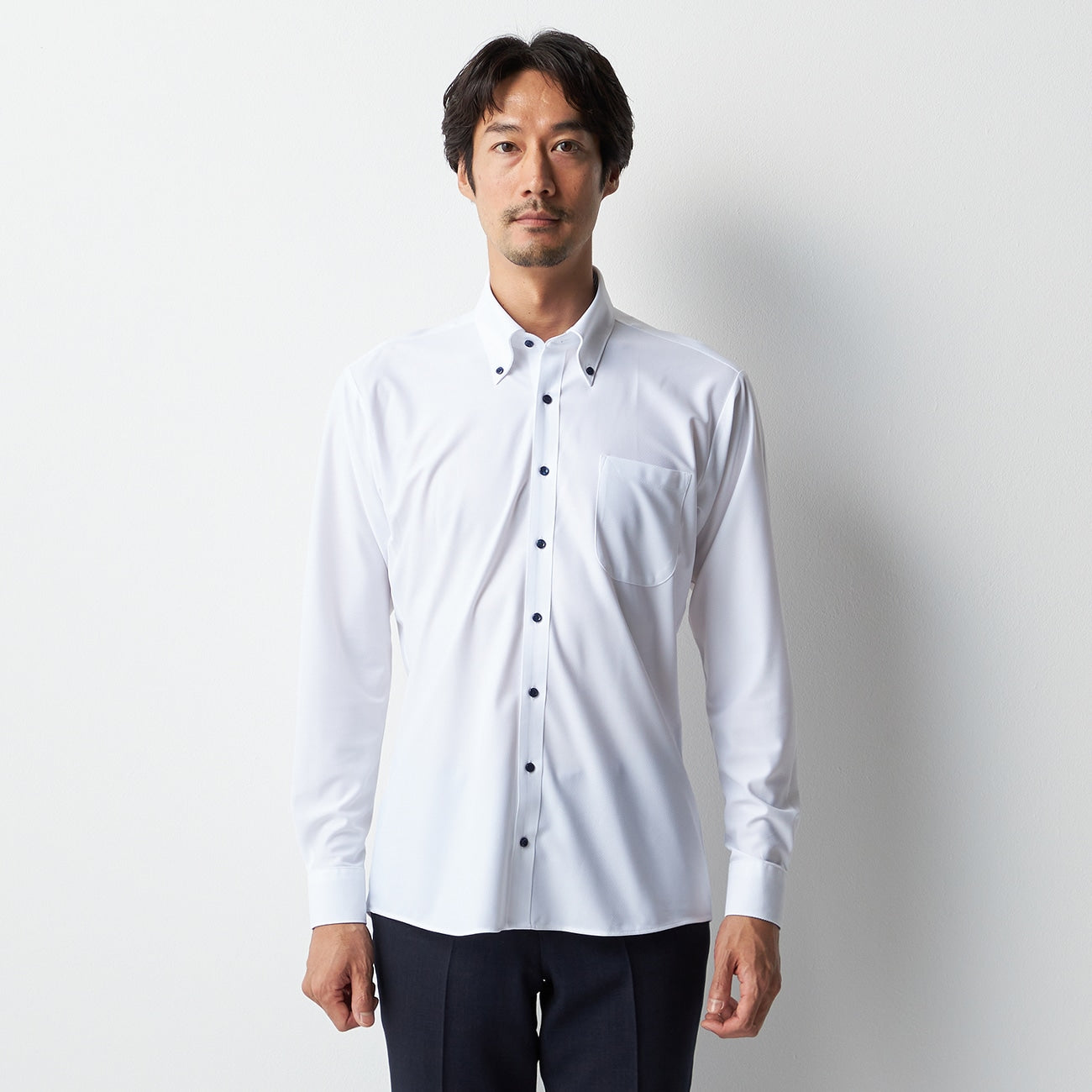 Super Non-Iron Stretch Button-Down Shirt - White_11