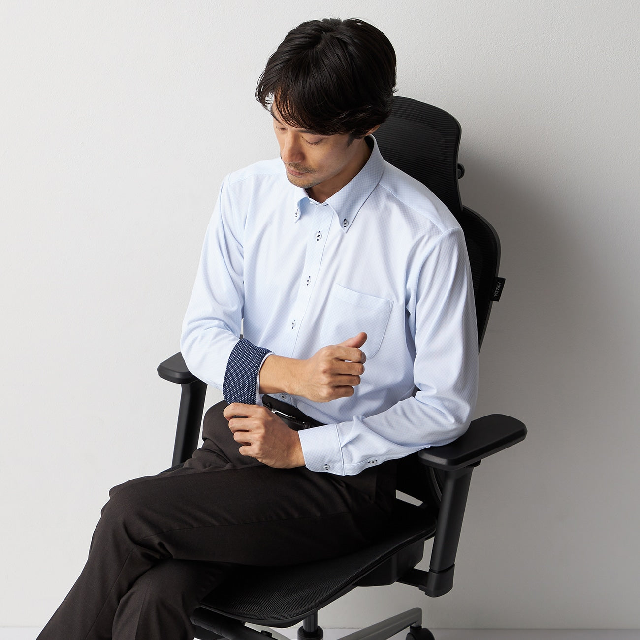 Super Non-Iron Stretch Button-Down Check Shirt - Blue_07