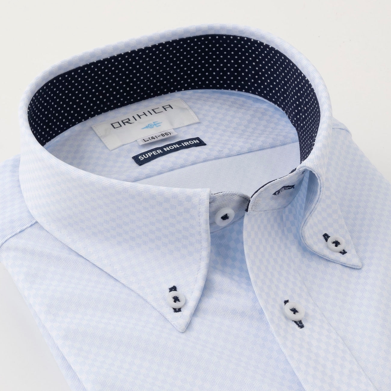 Super Non-Iron Stretch Button-Down Check Shirt - Blue_10